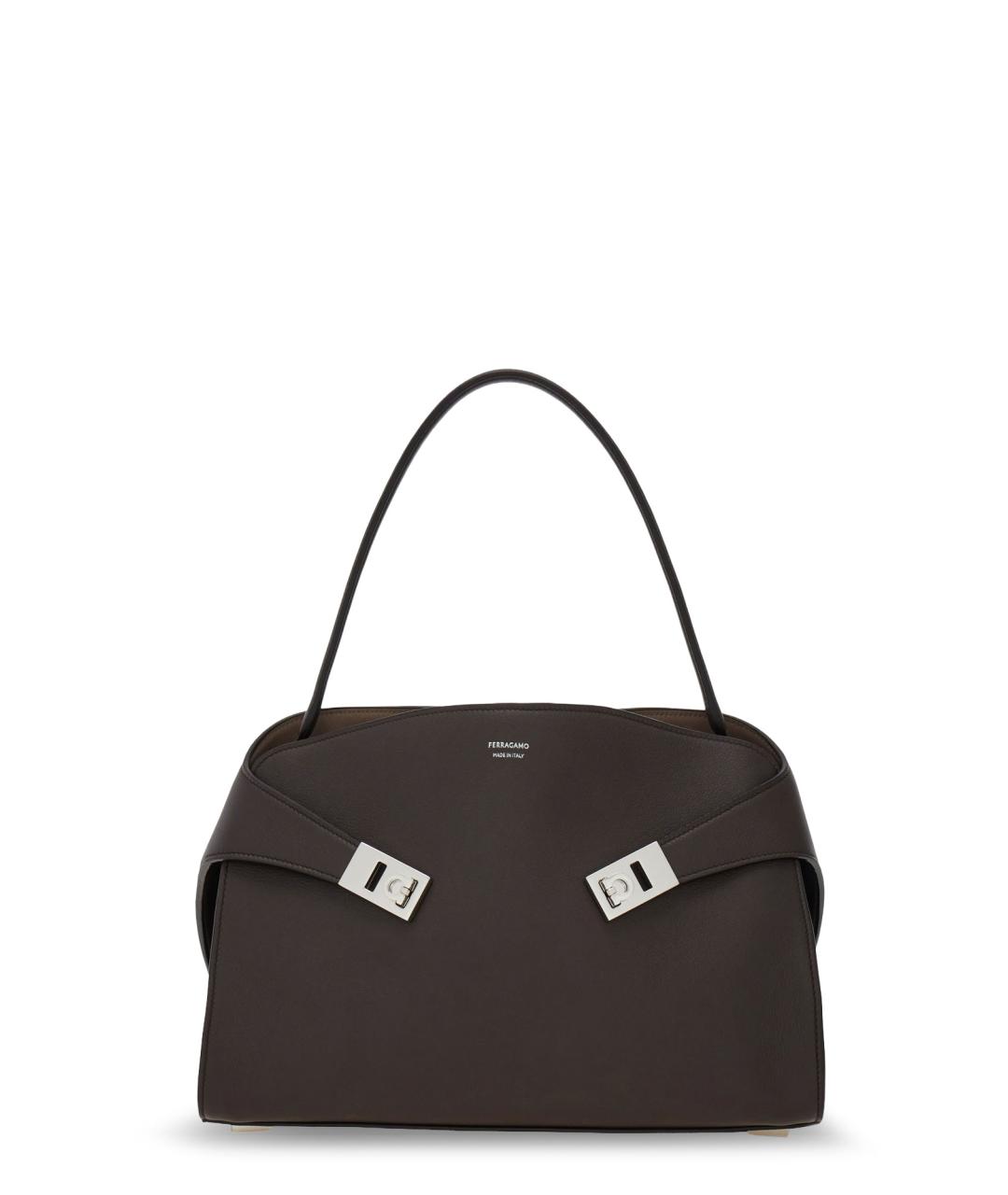 FERRAGAMO Коричневая кожаная сумка тоут, фото 1