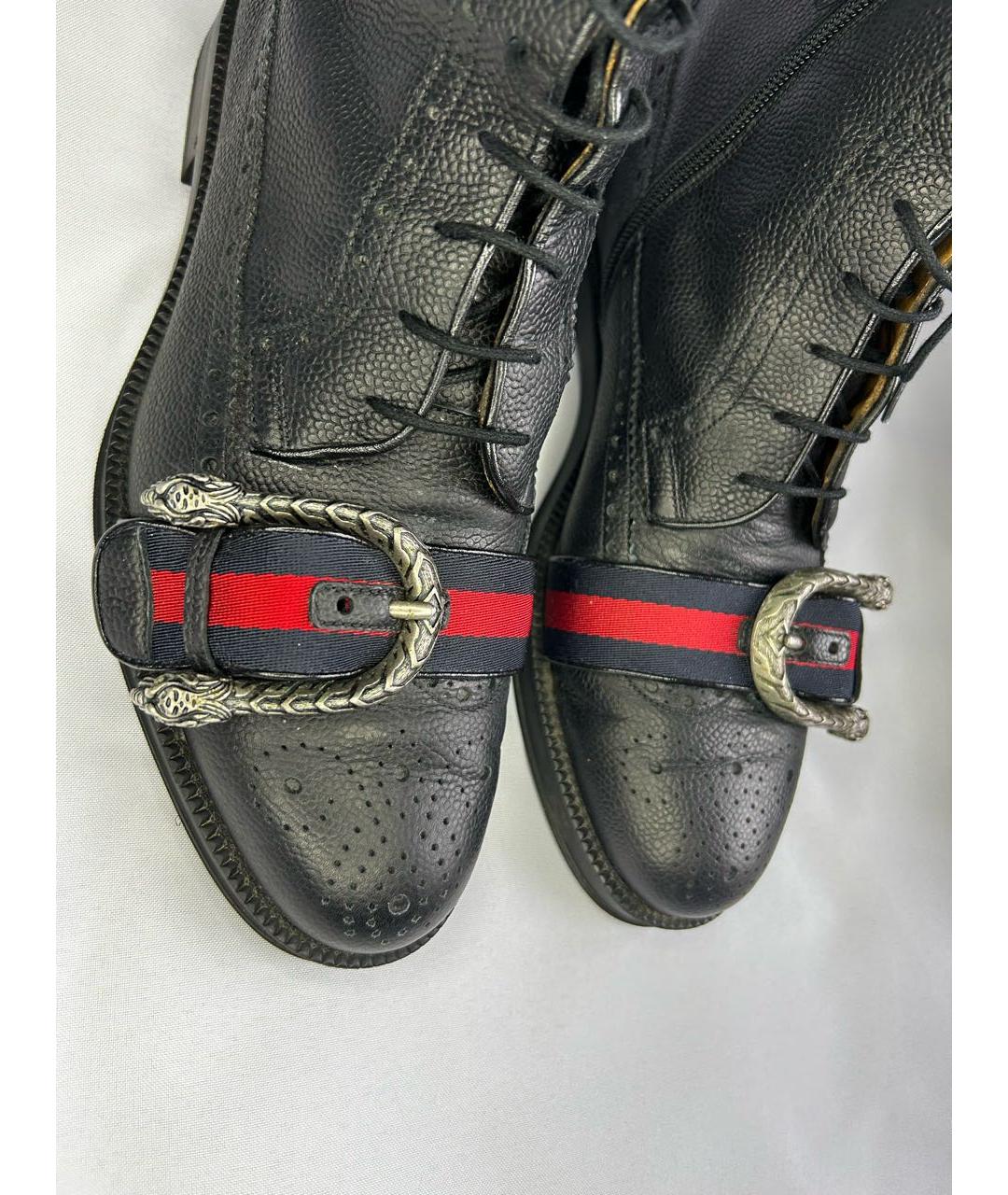 GUCCI Черные кожаные высокие ботинки, фото 3