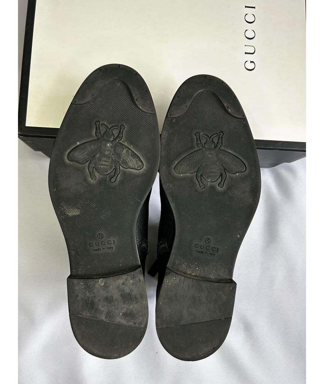 GUCCI Черные кожаные высокие ботинки, фото 5