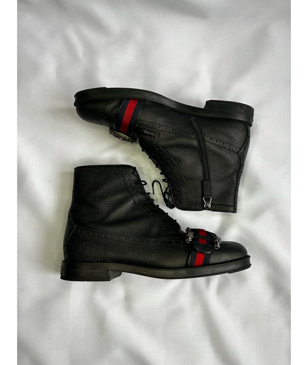 GUCCI Черные кожаные высокие ботинки, фото 9