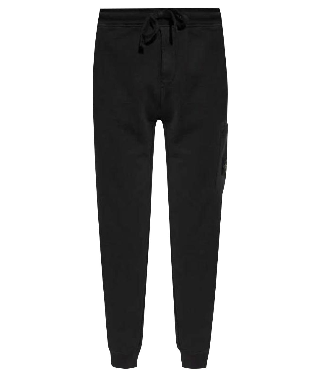 STONE ISLAND Черные хлопковые повседневные брюки, фото 1
