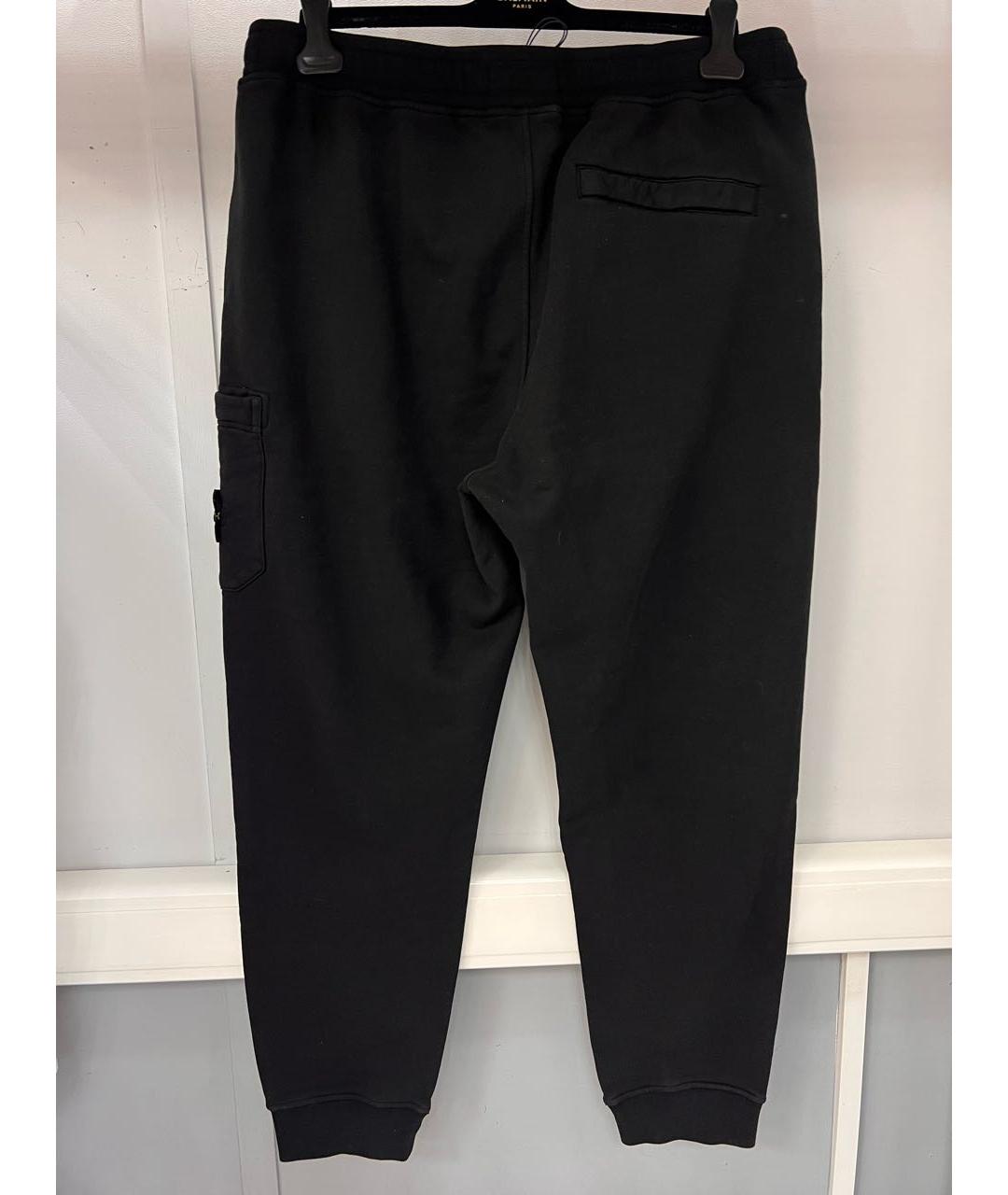 STONE ISLAND Черные хлопковые повседневные брюки, фото 3
