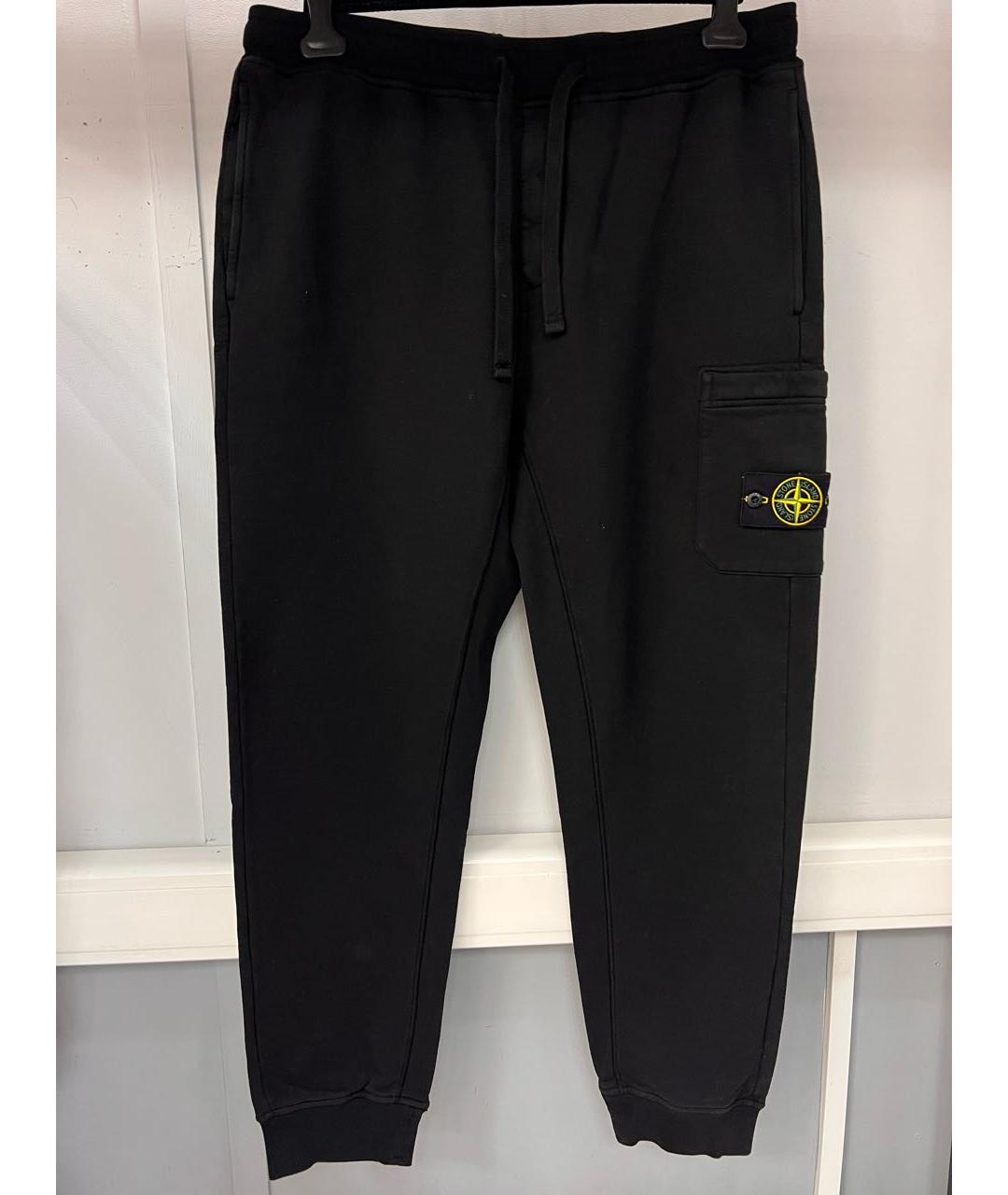 STONE ISLAND Черные хлопковые повседневные брюки, фото 2