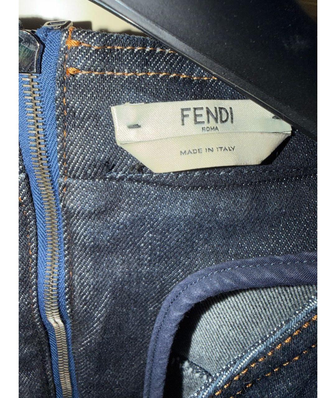 FENDI Темно-синий хлопковый сарафан, фото 3