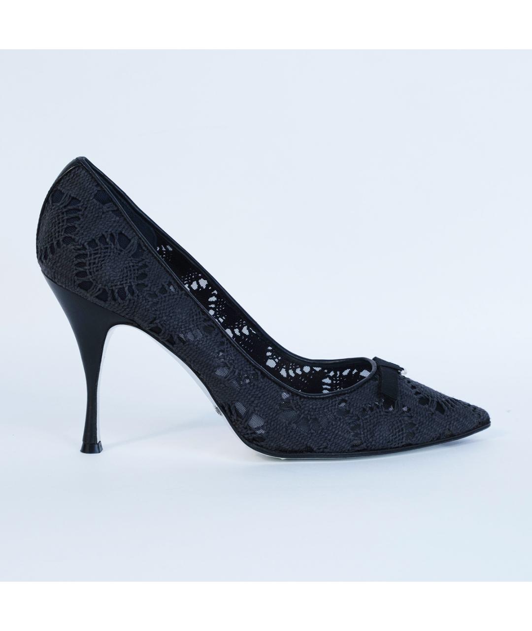 DOLCE&GABBANA Черные текстильные туфли, фото 2