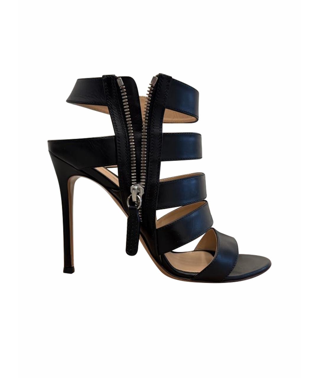 GIANVITO ROSSI Черные кожаные босоножки, фото 1