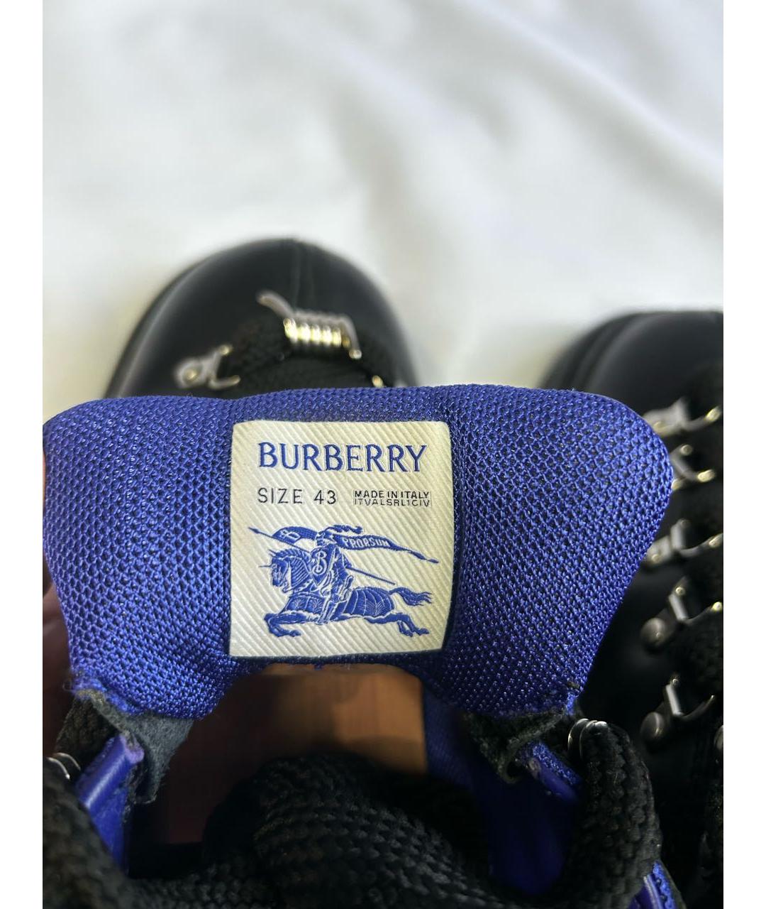 BURBERRY Черные кожаные низкие ботинки, фото 6