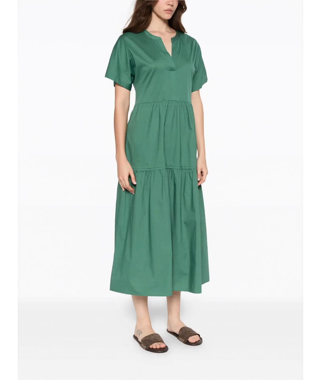 WEEKEND MAX MARA Зеленое хлопковое повседневное платье, фото 3