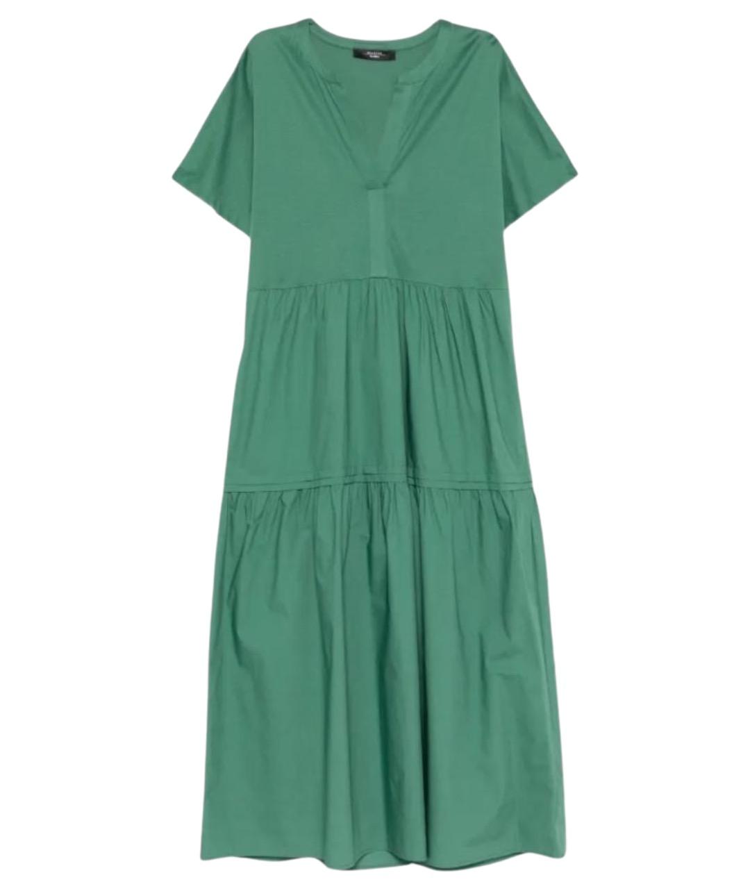 WEEKEND MAX MARA Зеленое хлопковое повседневное платье, фото 1