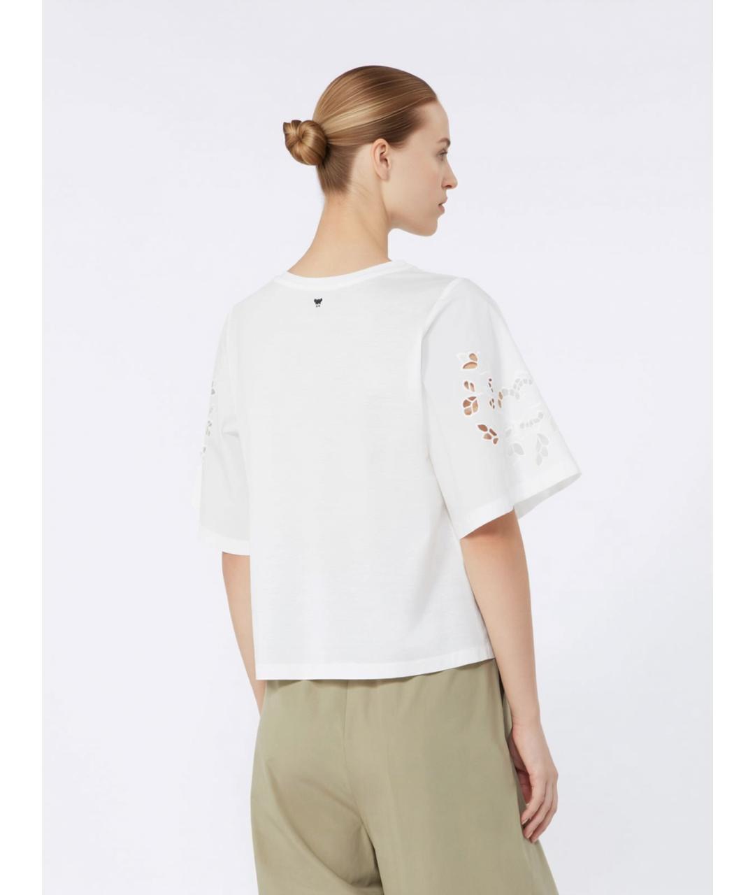 WEEKEND MAX MARA Белая хлопковая блузы, фото 4