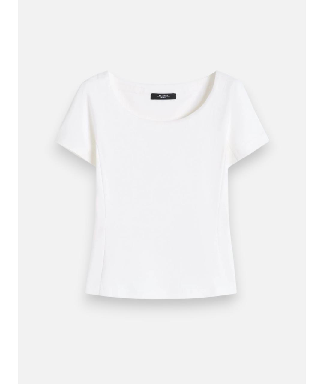 WEEKEND MAX MARA Белая хлопковая футболка, фото 5