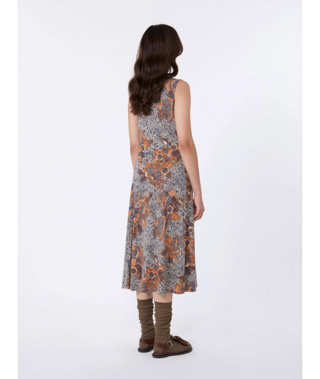 WEEKEND MAX MARA Мульти хлопковое повседневное платье, фото 4