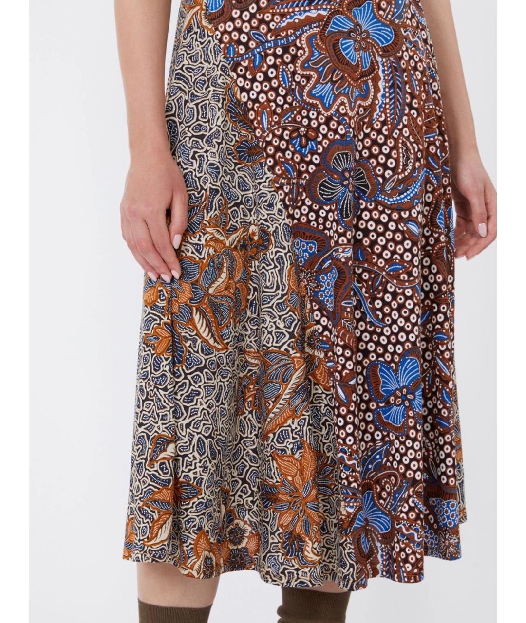WEEKEND MAX MARA Мульти хлопковое повседневное платье, фото 5