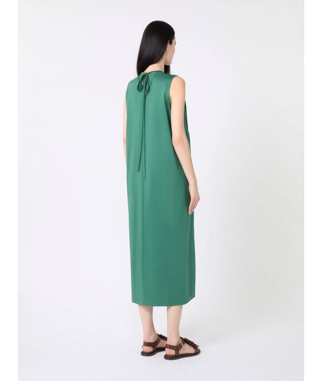 WEEKEND MAX MARA Зеленое хлопковое повседневное платье, фото 4