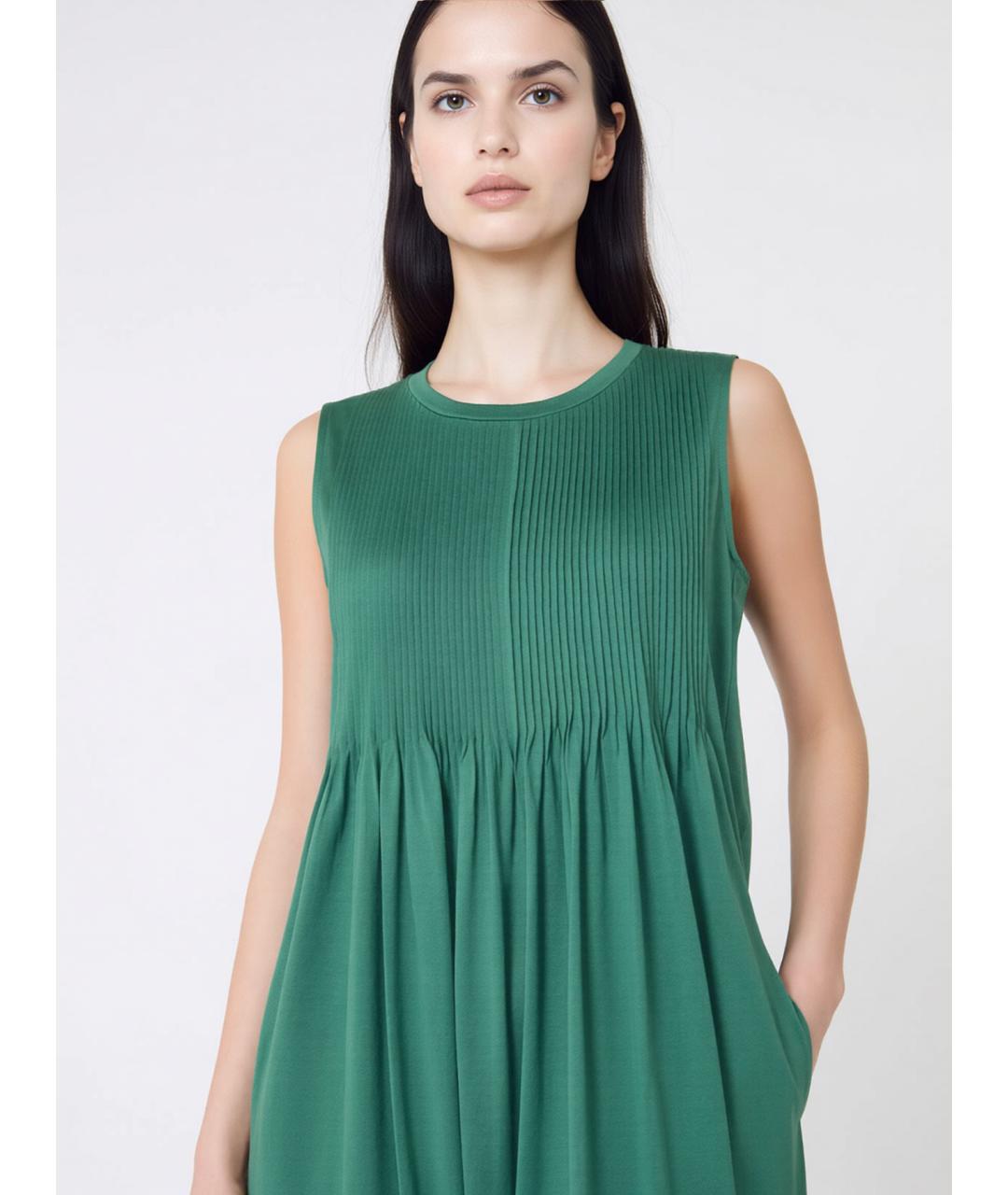 WEEKEND MAX MARA Зеленое хлопковое повседневное платье, фото 5