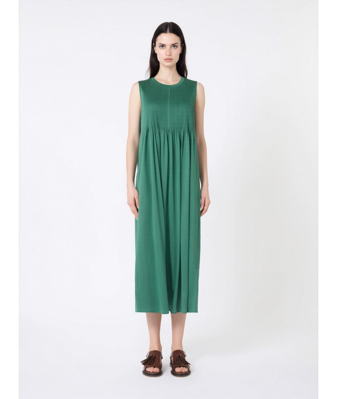 WEEKEND MAX MARA Зеленое хлопковое повседневное платье, фото 3