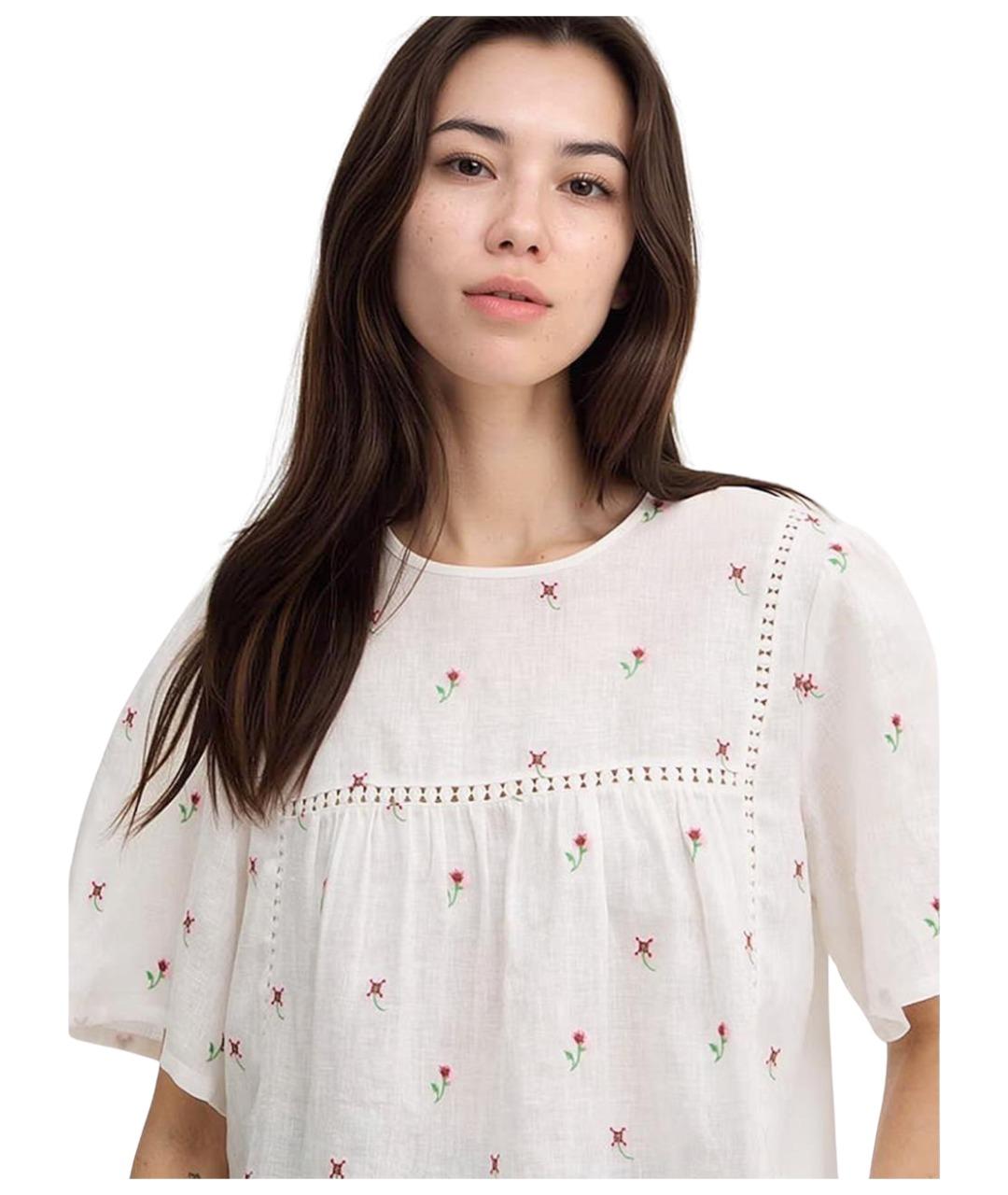 WEEKEND MAX MARA Белая льняная блузы, фото 2