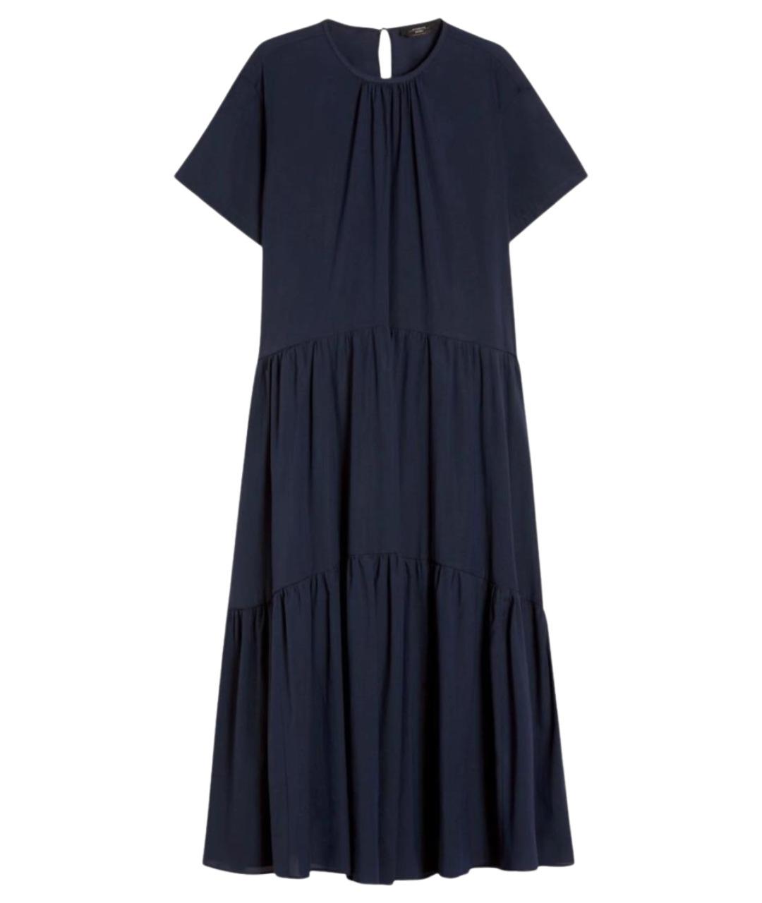 WEEKEND MAX MARA Темно-синее хлопковое повседневное платье, фото 1