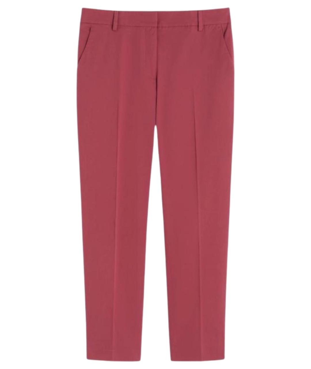 WEEKEND MAX MARA Бордовые хлопковые прямые брюки, фото 1