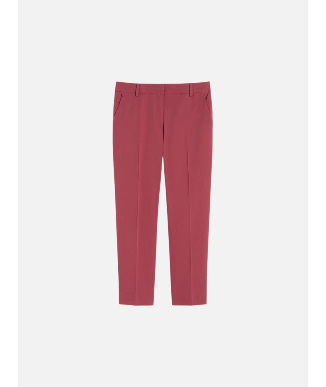 WEEKEND MAX MARA Бордовые хлопковые прямые брюки, фото 5