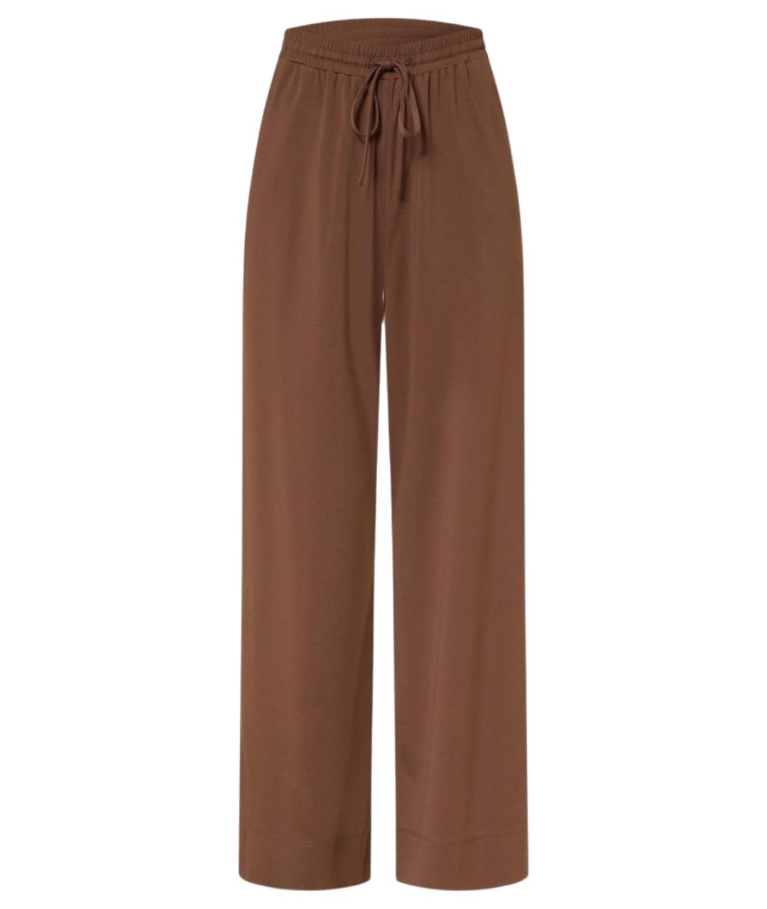 WEEKEND MAX MARA Коричневые полиамидовые прямые брюки, фото 1