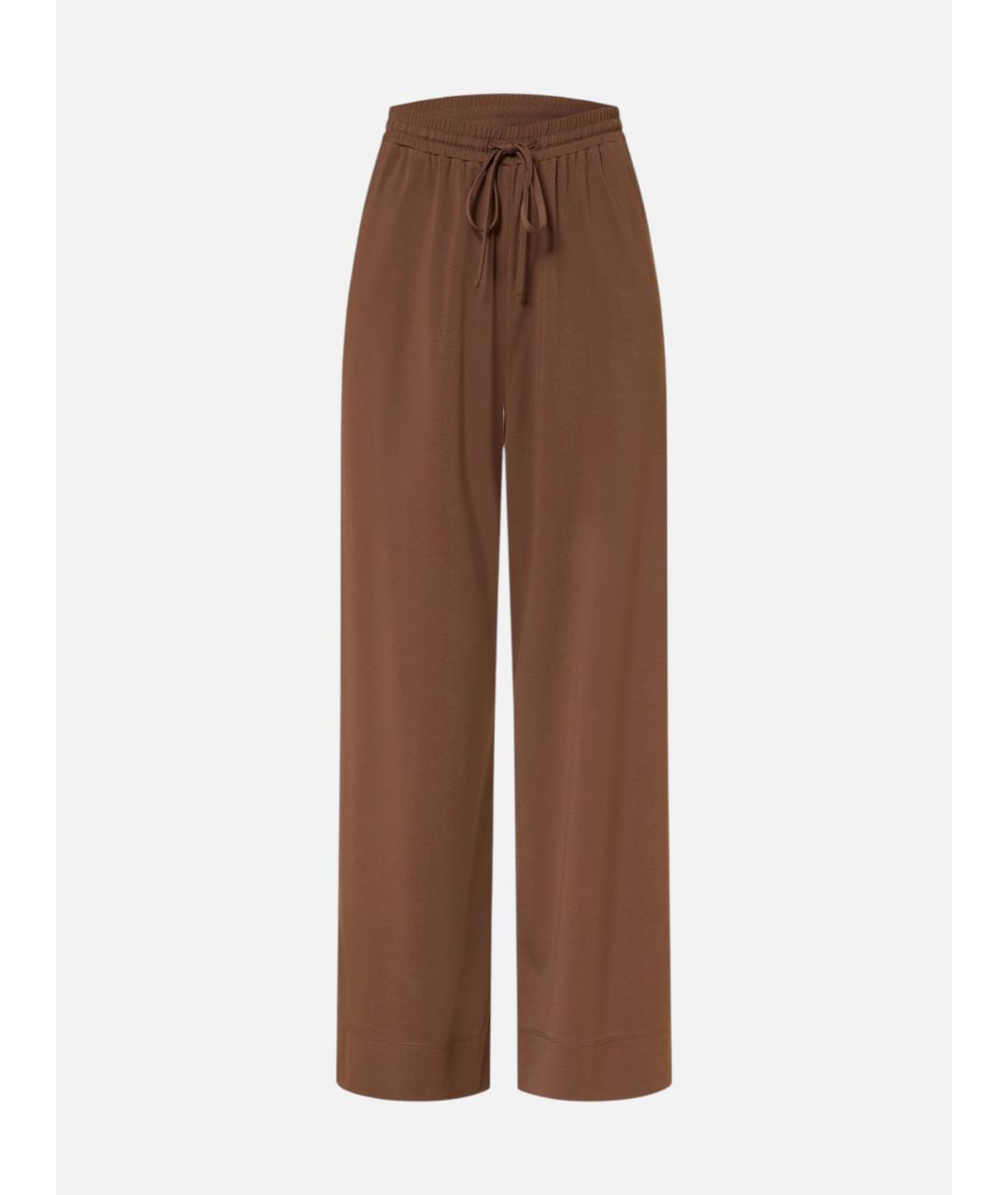 WEEKEND MAX MARA Коричневые полиамидовые прямые брюки, фото 6