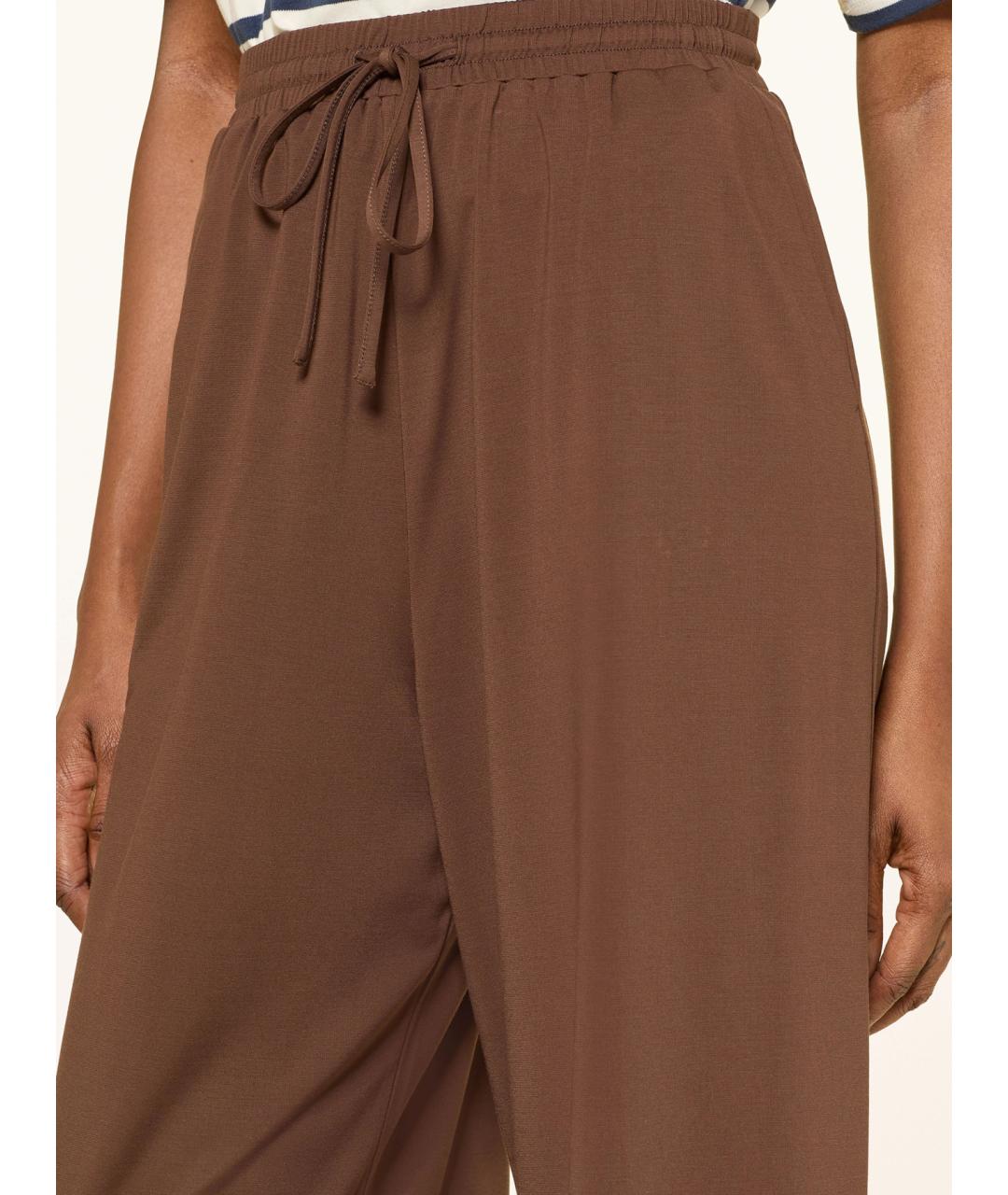 WEEKEND MAX MARA Коричневые полиамидовые прямые брюки, фото 5