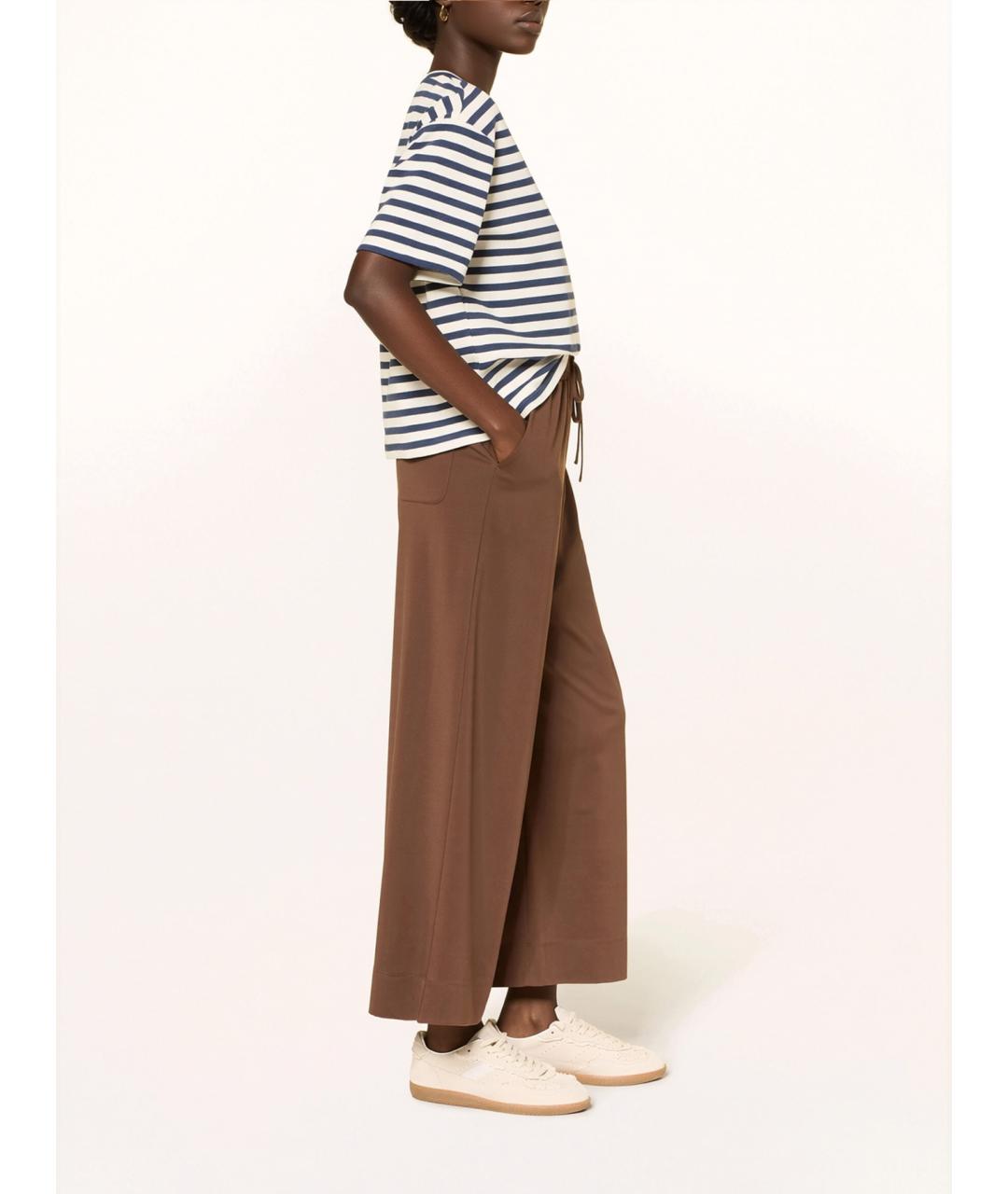 WEEKEND MAX MARA Коричневые полиамидовые прямые брюки, фото 4