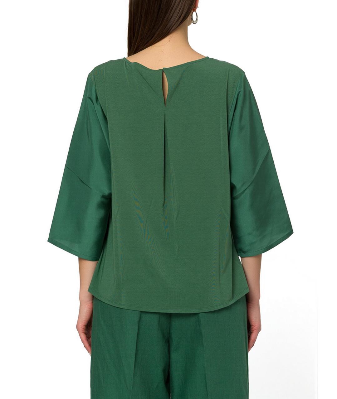 WEEKEND MAX MARA Зеленая шелковая блузы, фото 3