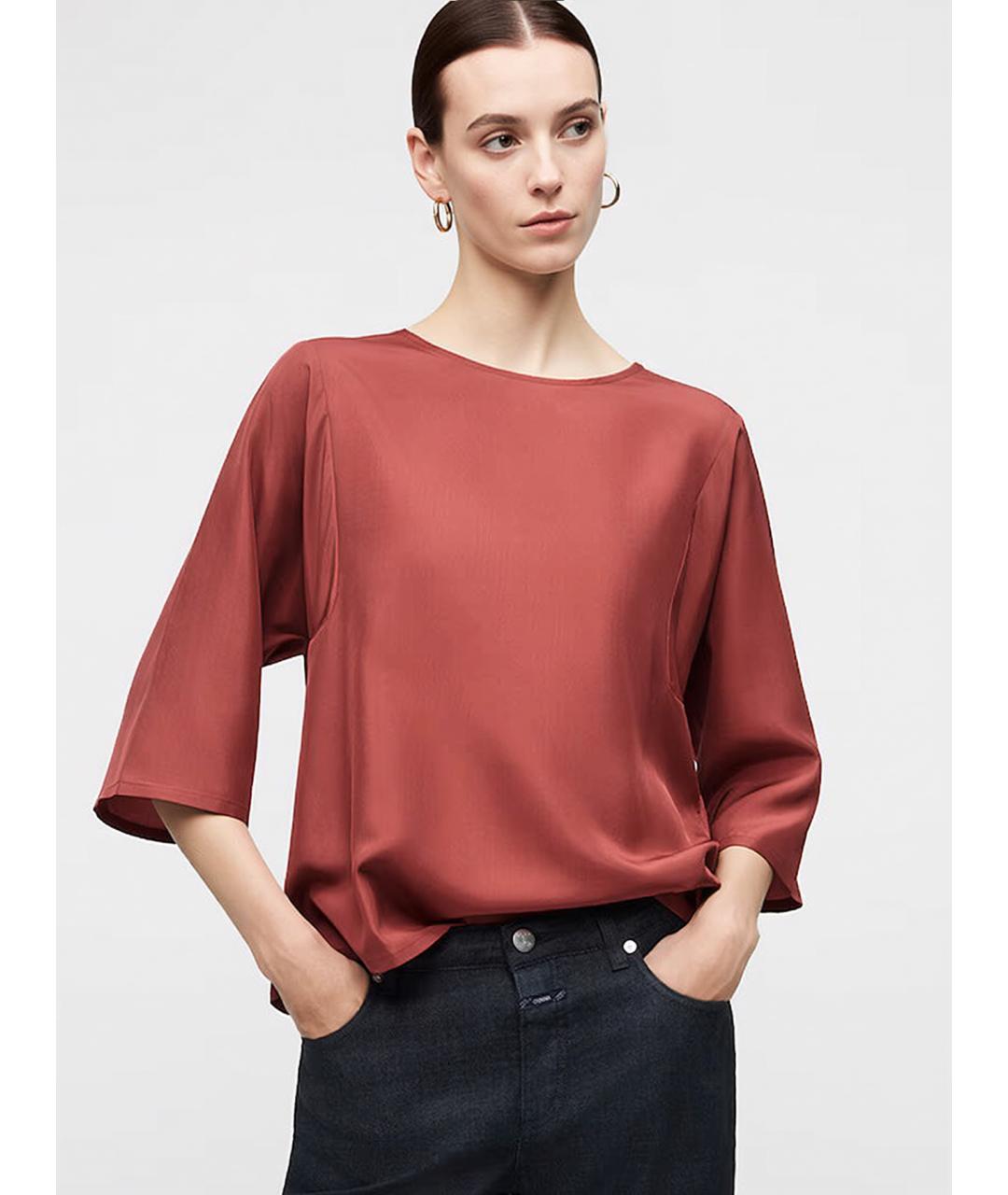 WEEKEND MAX MARA Бордовая шелковая блузы, фото 4