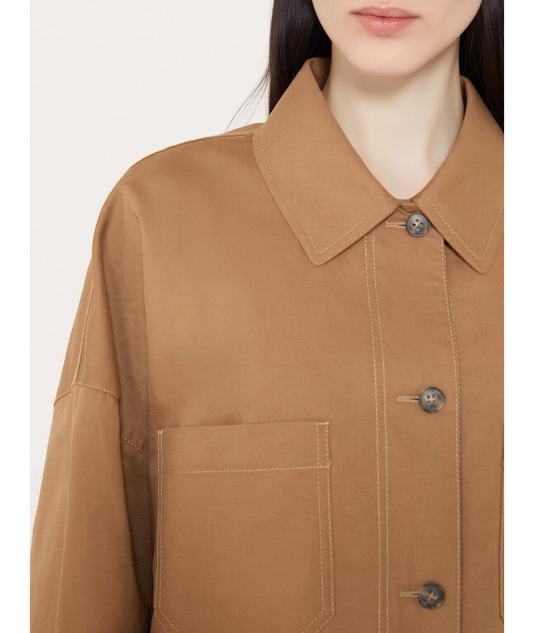 WEEKEND MAX MARA Бежевая хлопковая куртка, фото 5