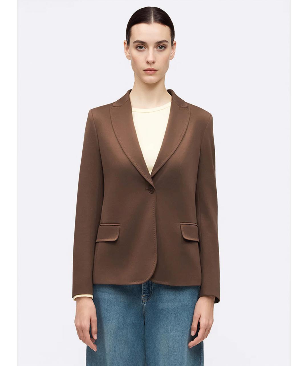 WEEKEND MAX MARA Коричневый полиамидовый жакет/пиджак, фото 4