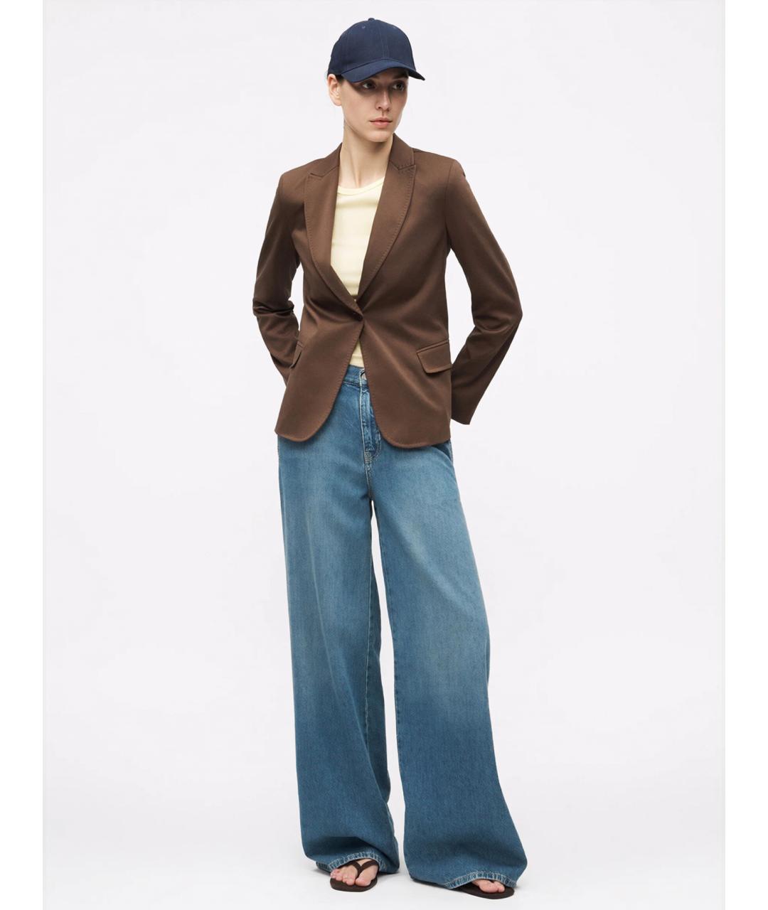 WEEKEND MAX MARA Коричневый полиамидовый жакет/пиджак, фото 2