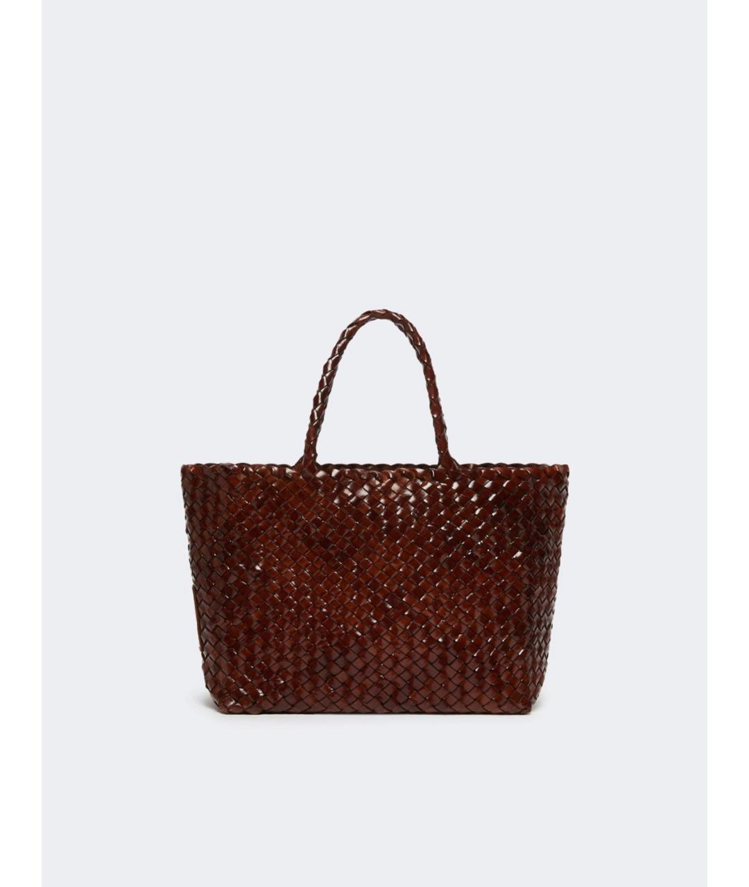 WEEKEND MAX MARA Коричневая кожаная сумка тоут, фото 1