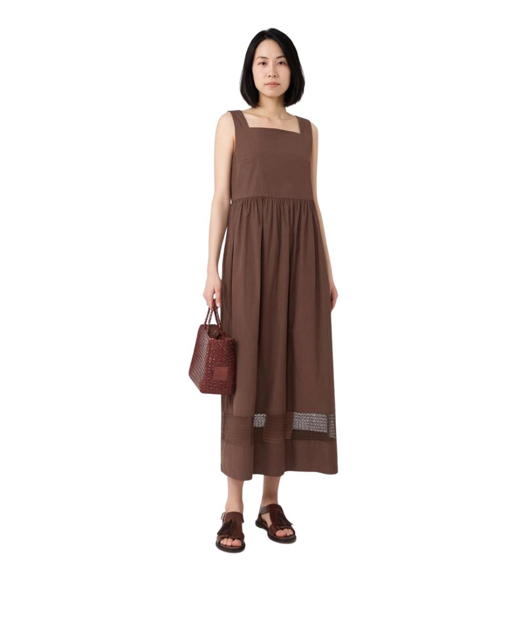 WEEKEND MAX MARA Коричневая кожаная сумка тоут, фото 3