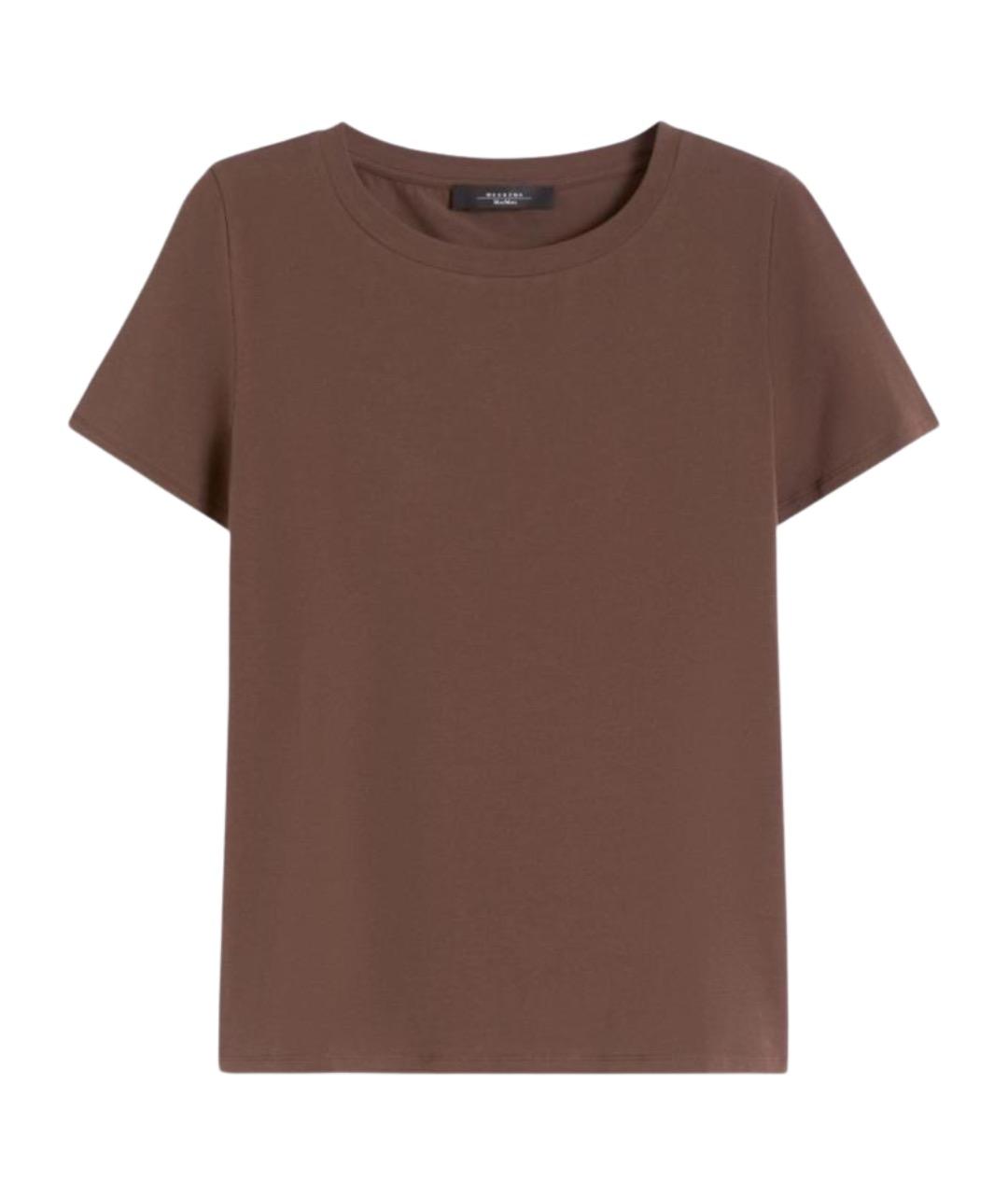 WEEKEND MAX MARA Коричневая хлопковая футболка, фото 1