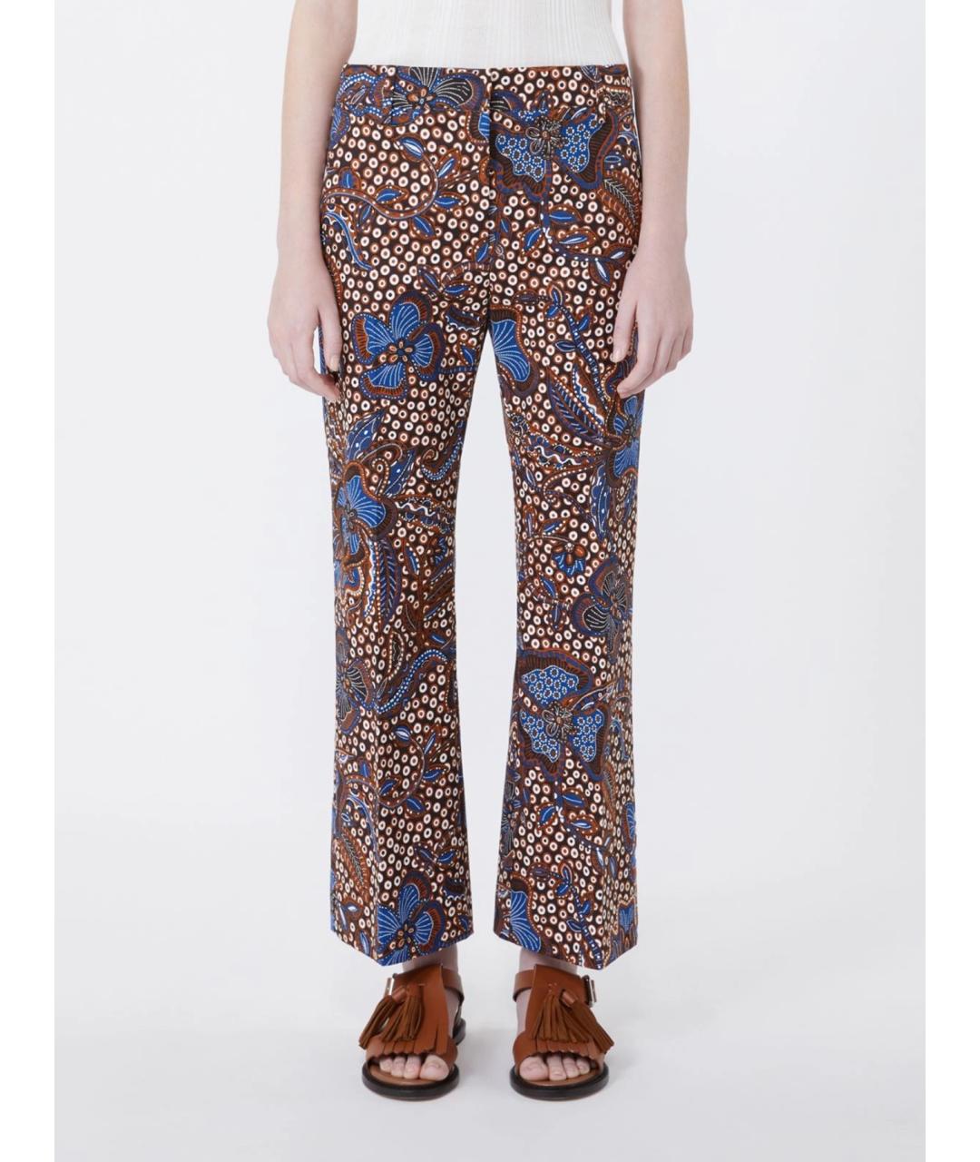 WEEKEND MAX MARA Коричневые хлопковые прямые брюки, фото 3