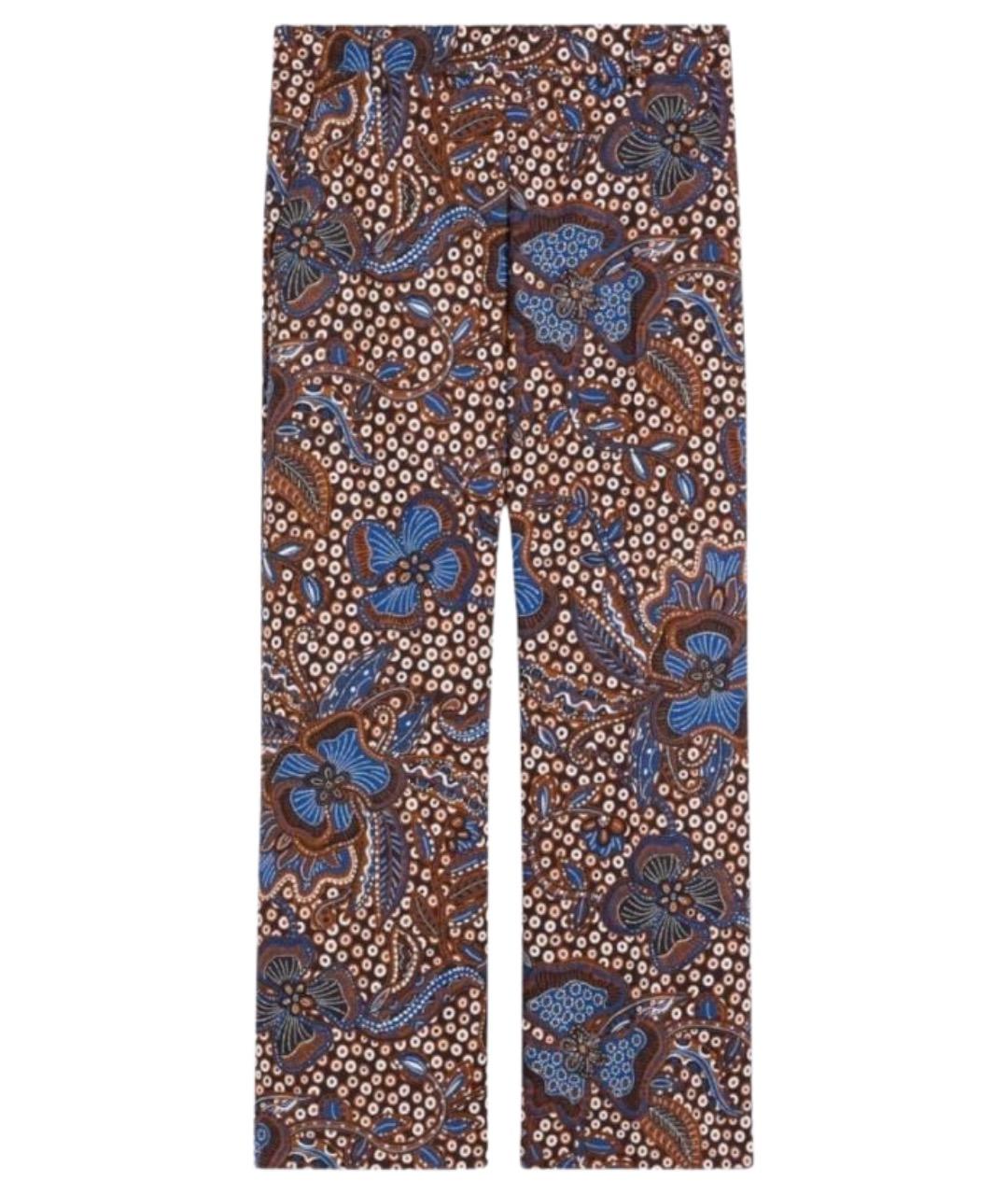 WEEKEND MAX MARA Коричневые хлопковые прямые брюки, фото 1