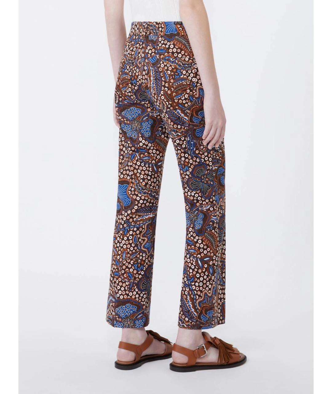 WEEKEND MAX MARA Коричневые хлопковые прямые брюки, фото 4