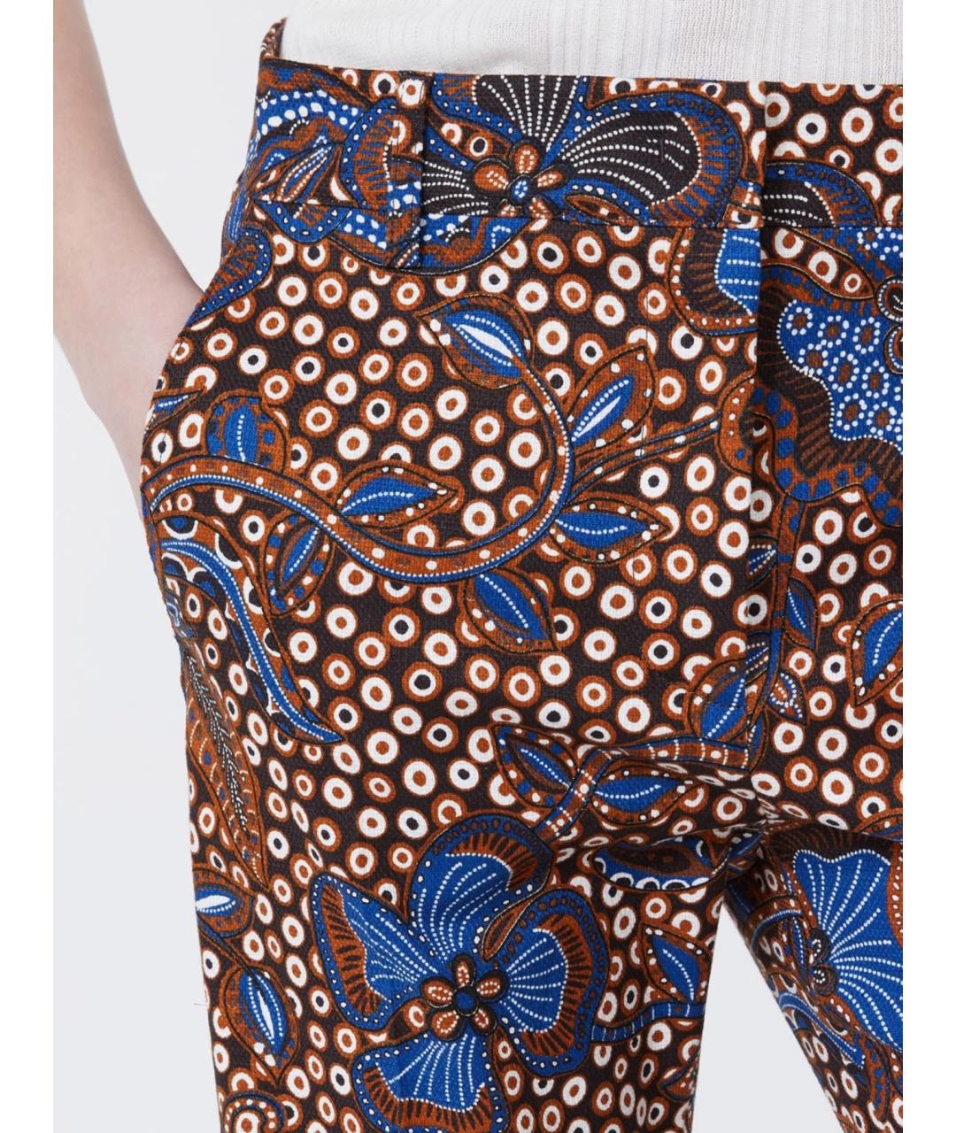 WEEKEND MAX MARA Коричневые хлопковые прямые брюки, фото 5