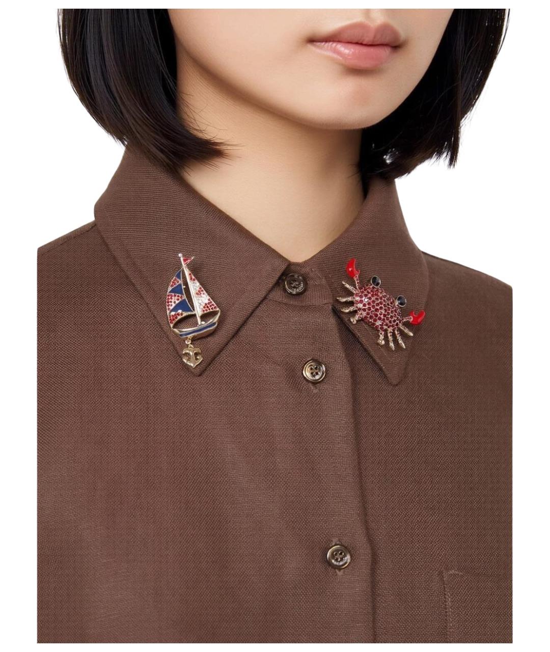 WEEKEND MAX MARA Красная металлическая булавка / брошь, фото 2
