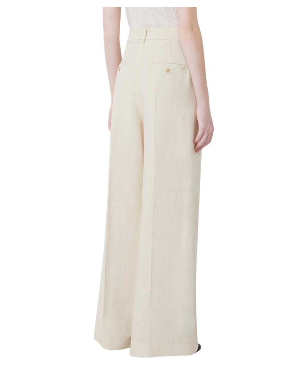 WEEKEND MAX MARA Бежевые вискозные брюки широкие, фото 4
