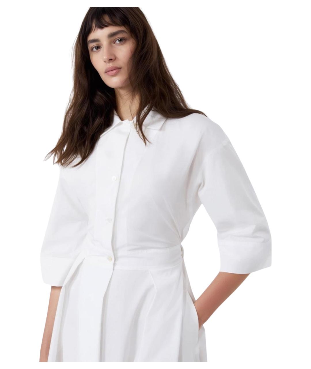 WEEKEND MAX MARA Белое хлопковое повседневное платье, фото 5