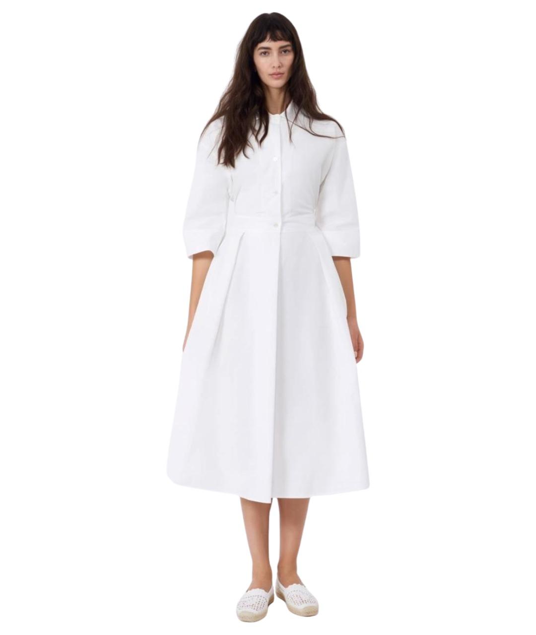 WEEKEND MAX MARA Белое хлопковое повседневное платье, фото 3
