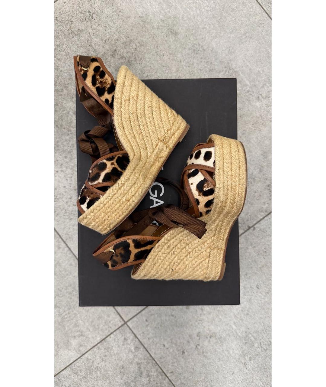 DOLCE&GABBANA Коричневые босоножки, фото 6