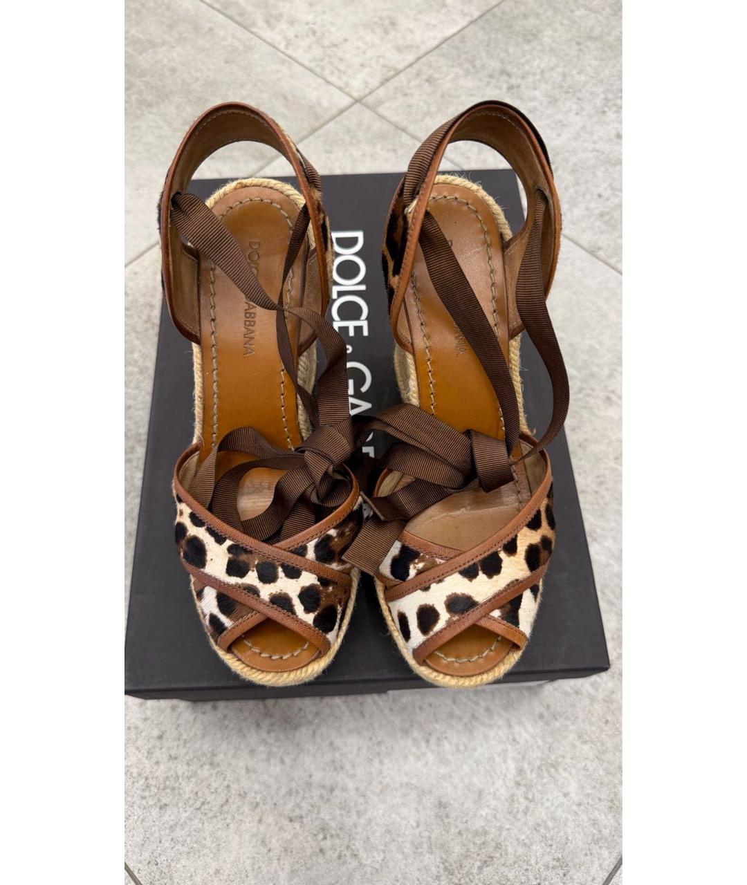 DOLCE&GABBANA Коричневые босоножки, фото 3