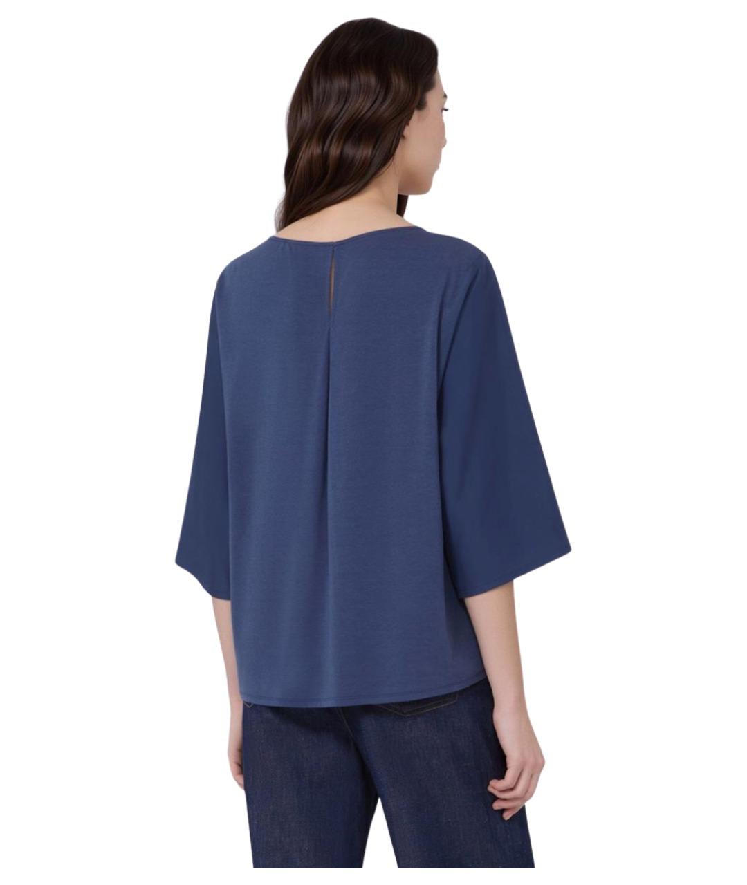 WEEKEND MAX MARA Синяя шелковая блузы, фото 4