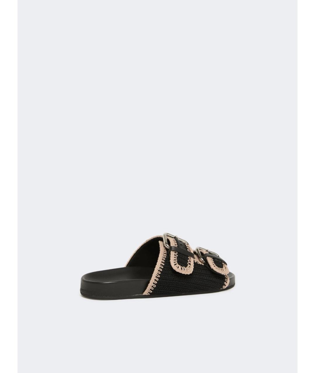 WEEKEND MAX MARA Черные текстильные сандалии, фото 4