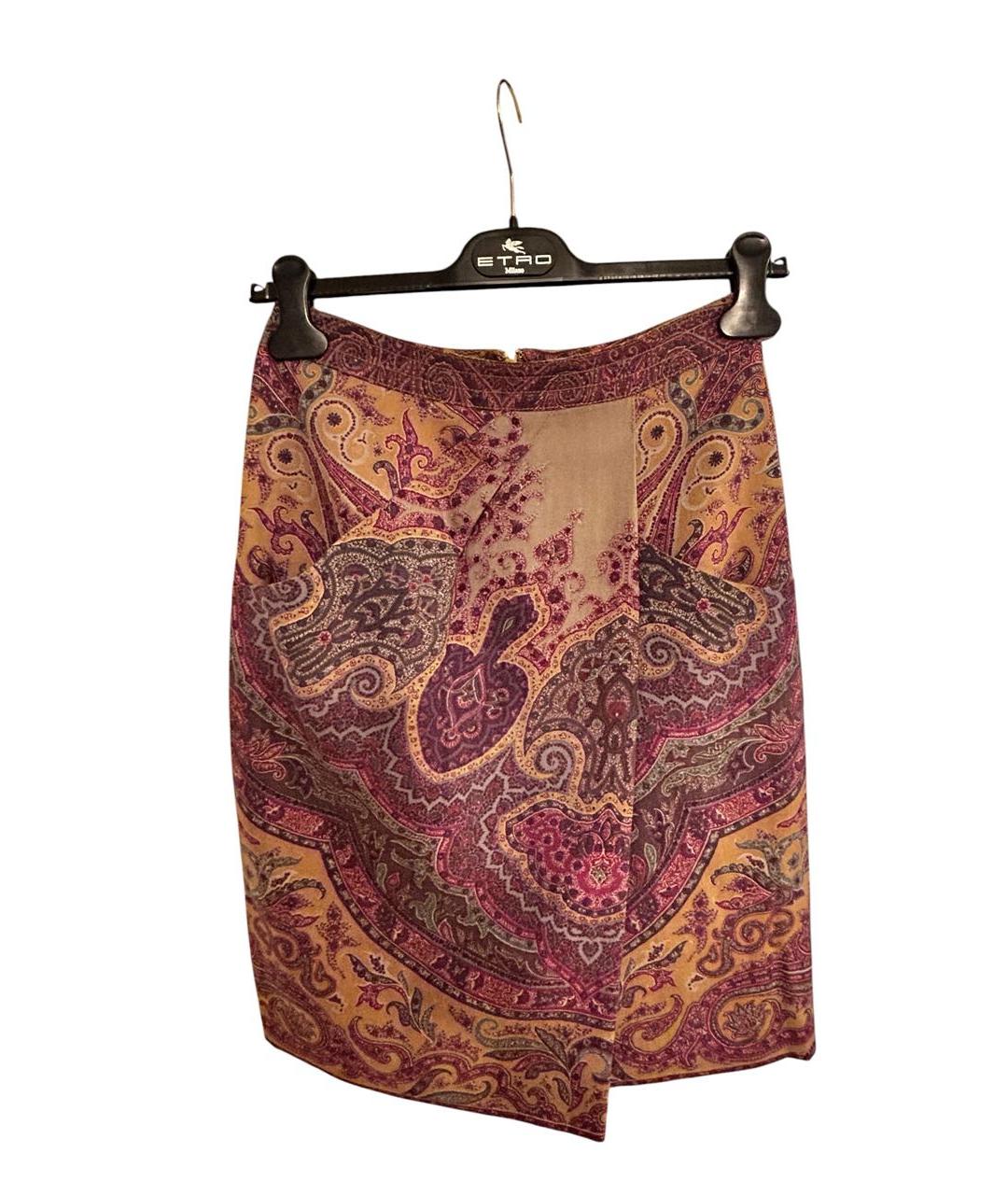 ETRO Мульти шерстяная юбка миди, фото 7