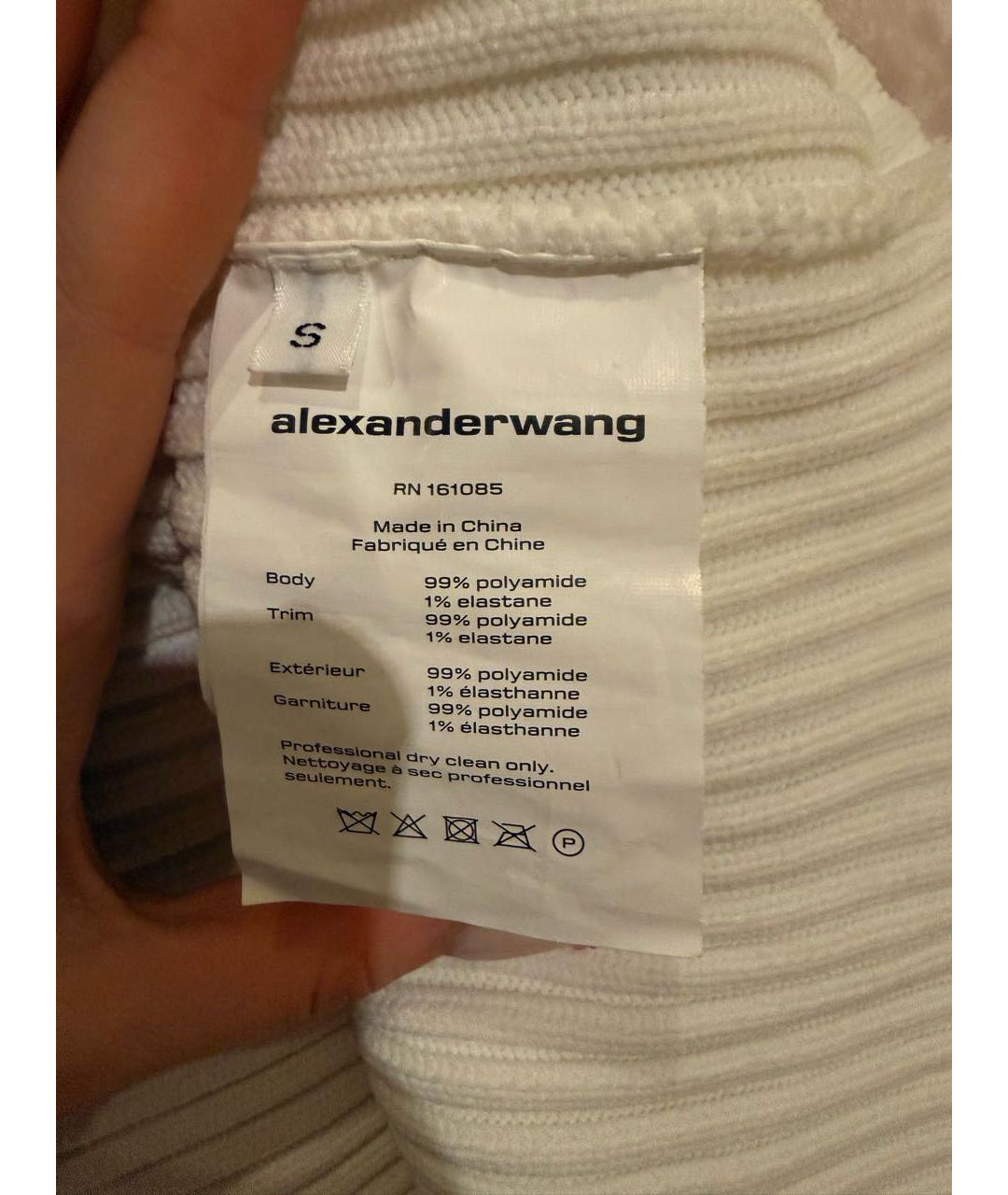 ALEXANDER WANG Белое полиамидовое коктейльное платье, фото 5